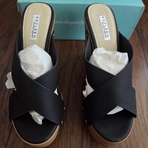 Black Wedges With Purse